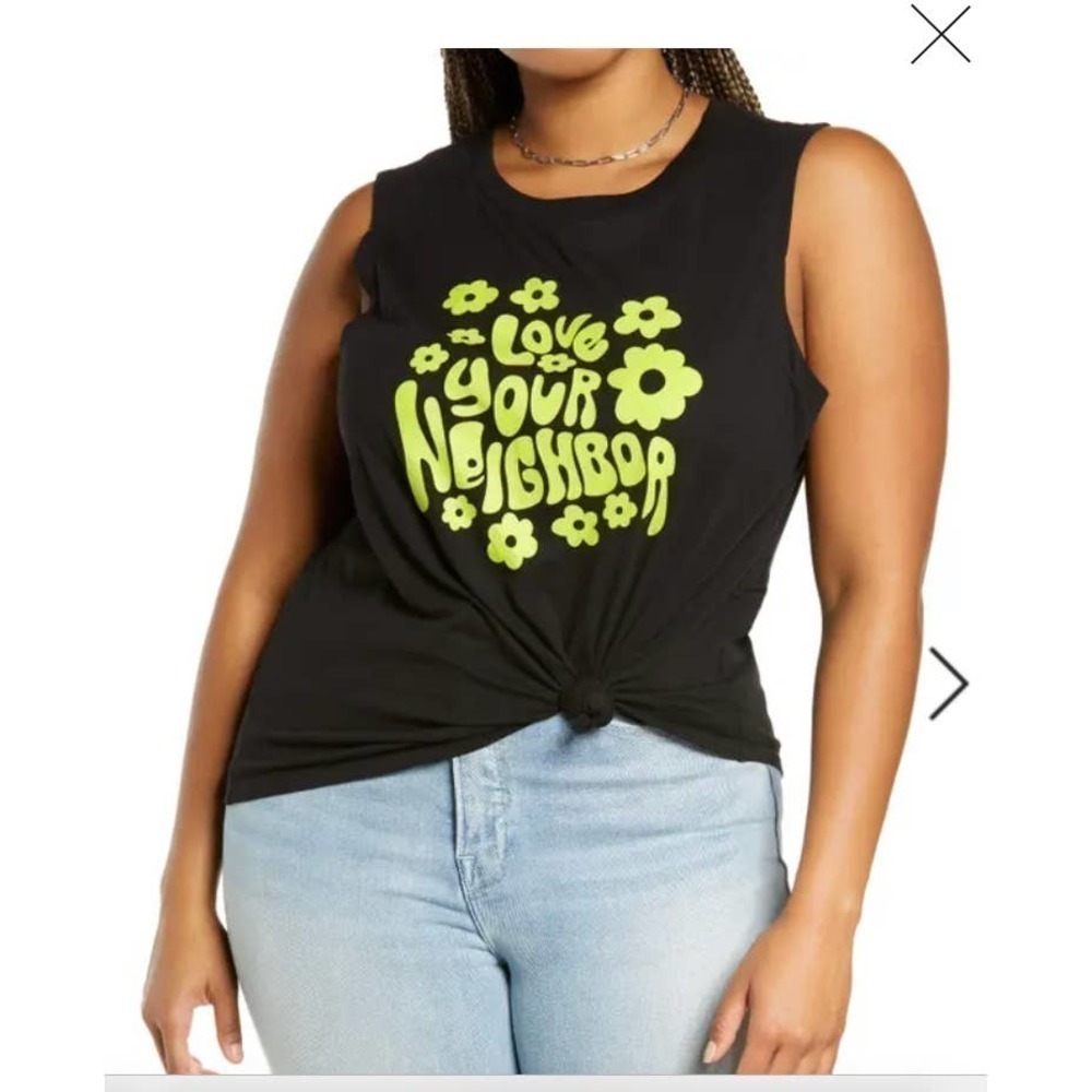 NWOT BP. Graphic Muscle Tank Love your Neighbor small